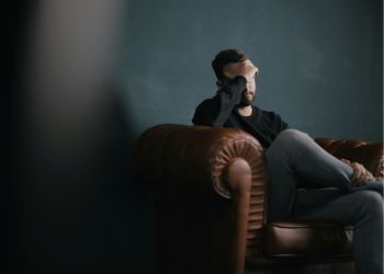 man on couch